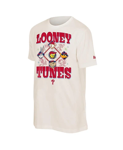 New Era Men's and Women's Cream Philadelphia Phillies Looney Tunes T-Shirt