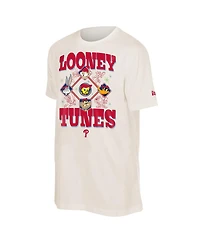 New Era Men's and Women's Cream Philadelphia Phillies Looney Tunes T-Shirt