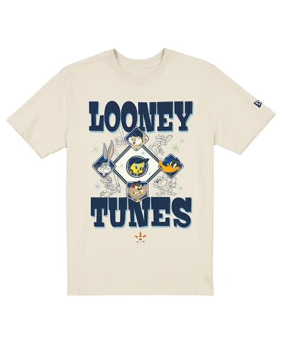 New Era Men's and Women's Cream Houston Astros Looney Tunes T-Shirt