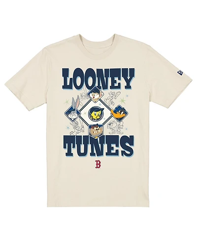 New Era Men's and Women's Cream Boston Red Sox Looney Tunes T-Shirt