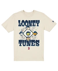 New Era Men's and Women's Cream Boston Red Sox Looney Tunes T-Shirt