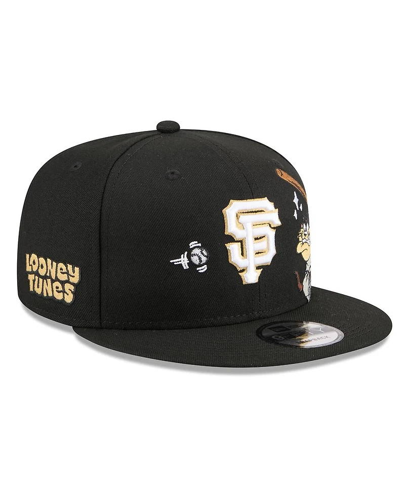 New Era Men's Black San Francisco Giants Looney Tunes Tasmanian Devil 9FIFTY Snapback Hat