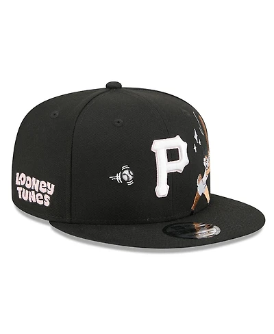New Era Men's Black Pittsburgh Pirates Looney Tunes Lola Bunny 9FIFTY Snapback Hat