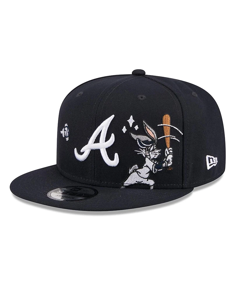 New Era Men's Navy Atlanta Braves Looney Tunes Bugs Bunny 9FIFTY Snapback Hat