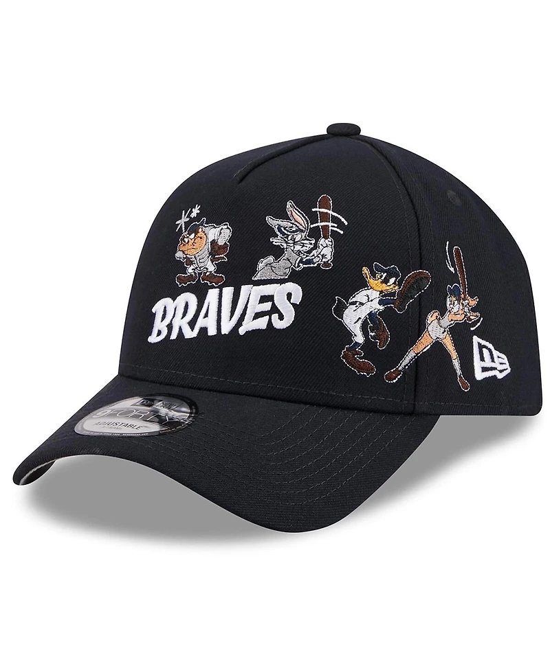 New Era Men's Navy Atlanta Braves Looney Tunes A-Frame 9FORTY Adjustable Hat