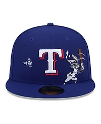 New Era Men's Royal Texas Rangers Looney Tunes Bugs Bunny 59FIFTY Fitted Hat