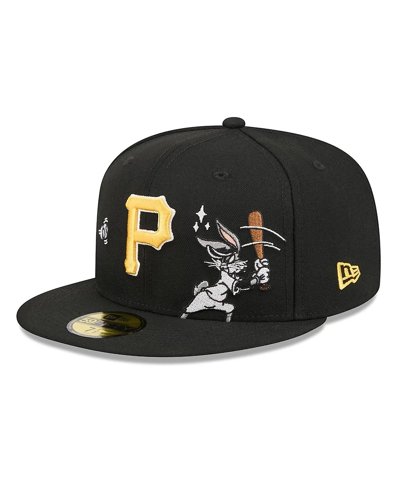 New Era Men's Black Pittsburgh Pirates Looney Tunes Bugs Bunny 59FIFTY Fitted Hat
