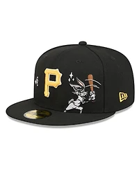 New Era Men's Black Pittsburgh Pirates Looney Tunes Bugs Bunny 59FIFTY Fitted Hat