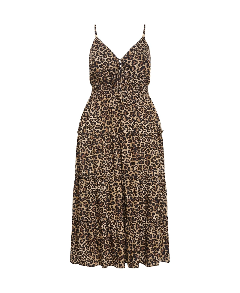City Chic Women's Amaya Leopard Print Maxi Dress