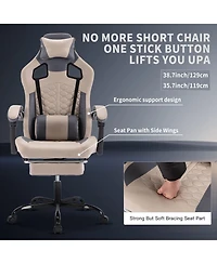 Flynama Massage Gaming Chair with Footrest,Pu Ergonomic Gamer Chair