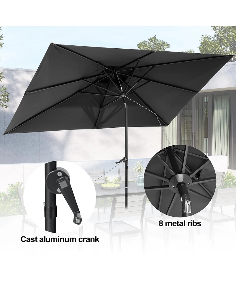 Pellebant Outdoor Patio 10 x 6.5 Ft Market Umbrella with Double Top