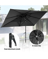 Pellebant Outdoor Patio 10 x 6.5 Ft Market Umbrella with Double Top