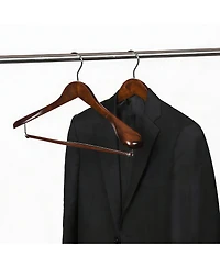 Yigii Luxury Wooden Suit Hangers with Locking Bar