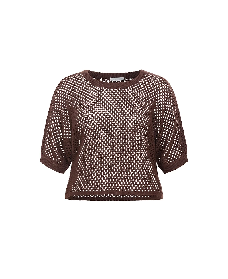City Chic Women's Crochet Knit Top