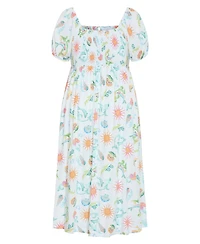 City Chic Women's Abbie Short Sleeve Ocean Print Maxi Dress