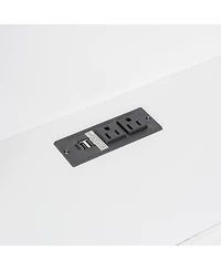 Streamdale Furniture Wood Daybed with Storage Shelves, Usb, Led, and 2 Drawers