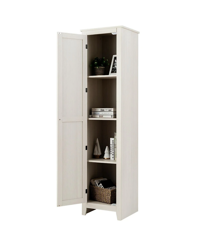 sumyeg Tall Slim Linen Tower Bathroom Storage Cabinet with Shelves