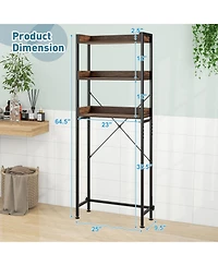 sumyeg Over The bath fixture Storage Rack with Hooks and Adjustable Bottom Bar Organizer