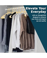 Lifemaster heavy-duty plastic hangers for clothes, dresses & coats non-slip grooves, space-saving, holds 5 lbs 10-pack.