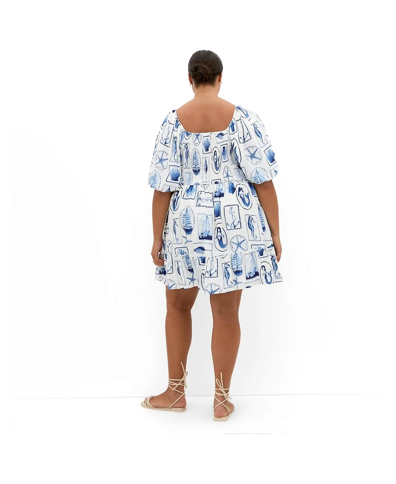 City Chic Women's Giselle Amalfi V Neck Mini Dress