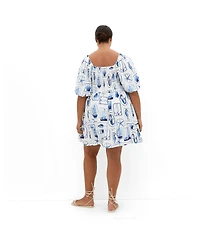 City Chic Women's Giselle Amalfi V Neck Mini Dress