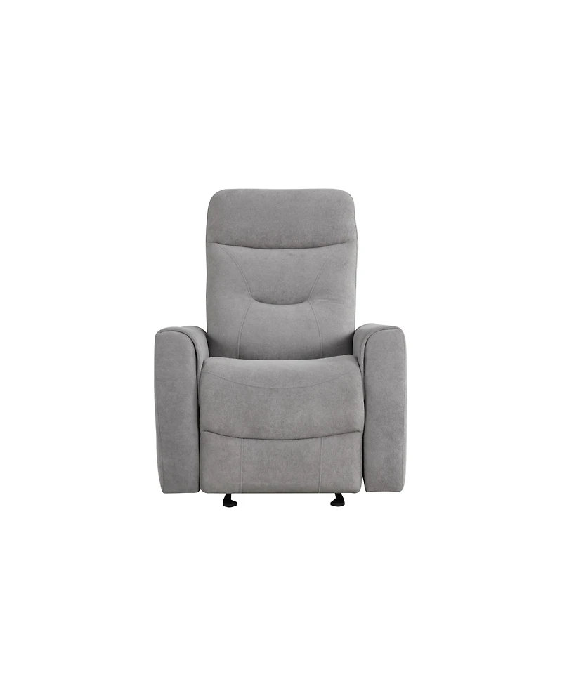 Clihome Durable Microsuede Velvet Manual Recliner with Rocker Function, Double Stitched Seam Accent Chair with Side Handle Release