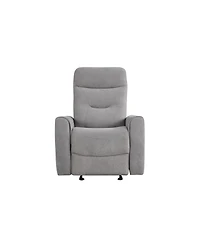Clihome Durable Microsuede Velvet Manual Recliner with Rocker Function, Double Stitched Seam Accent Chair with Side Handle Release