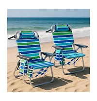 Xo 2 Pack Lightweight Portable High Backpack Beach Chair for Beach, Fishing, Picnic
