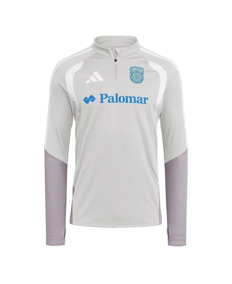 Adidas Men's Silver San Diego Fc 2026 Tiro Competition Quarter-Zip Training Sweatshirt