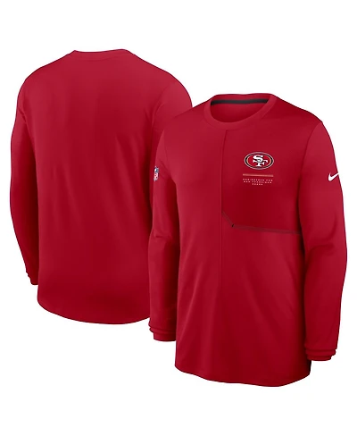Nike Men's Scarlet San Francisco 49ers Sideline Coaches Uv Dri-fit Long Sleeve T-Shirt