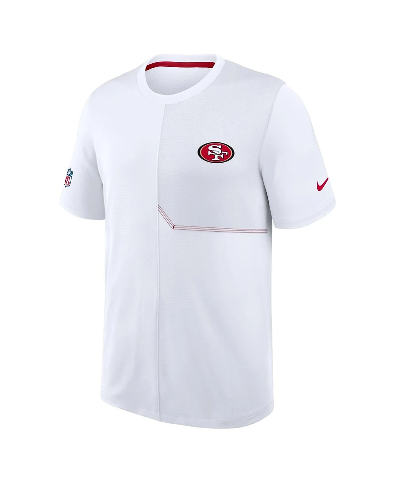 Nike Men's White San Francisco 49ers Sideline Uv Dri-fit Coaches T-Shirt