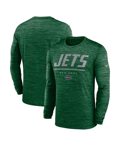 Nike Men's Green New York Jets Sideline Offensive Transition Velocity Dri-fit Long Sleeve T-Shirt