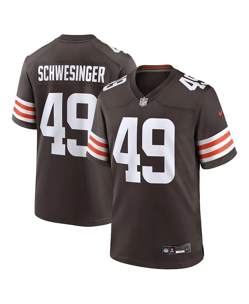 Nike Men's Carson Schwesinger Brown Cleveland Browns 2025 Nfl Draft Game Jersey