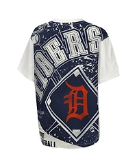 Outerstuff Big Boys and Girls Cream Detroit Tigers League Top Player Bold All-Over-Print T-Shirt