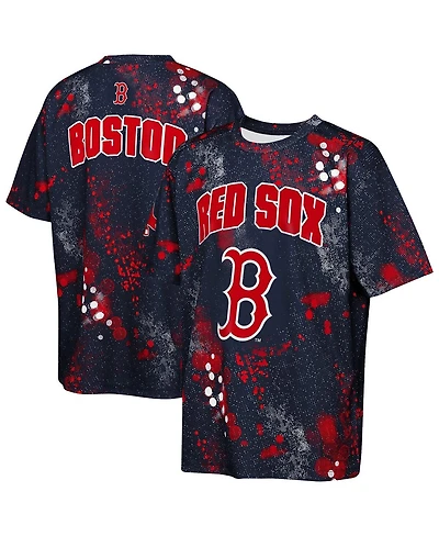 Outerstuff Big Boys and Girls Navy Boston Red Sox Y2 Tech Stadium Lights T-Shirt