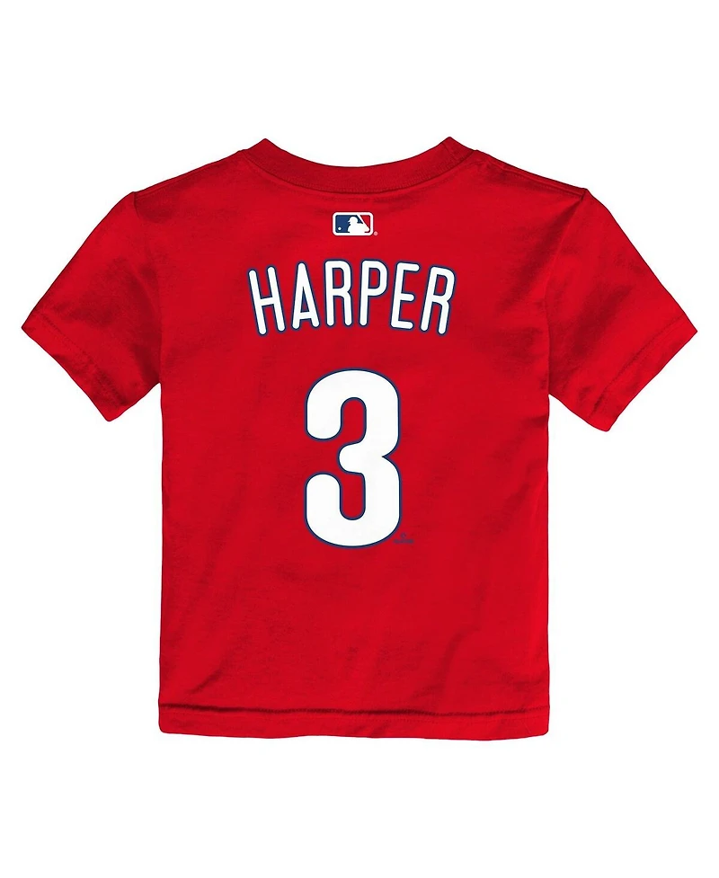 Nike Baby Boys and Girls Bryce Harper Red Philadelphia Phillies Name & Number T-Shirt