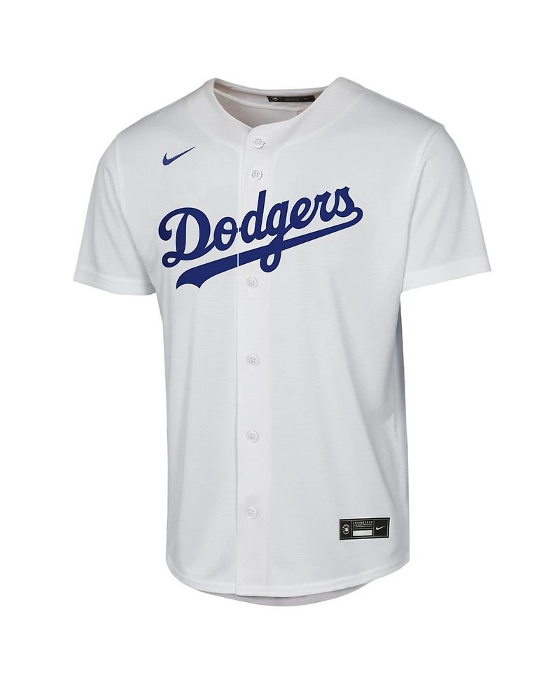 Nike Big Boys and Girls Yoshinobu Yamamoto White Los Angeles Dodgers Baseline Jersey