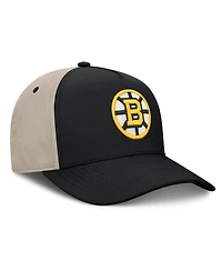Fanatics Men's Black/Tan Boston Bruins 2026 Stanley Cup Playoffs Locker Room Adjustable Hat