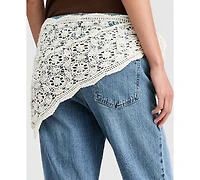 And Now This Women's Crocheted-Scarf Flare Jeans, Macy's Exclusive