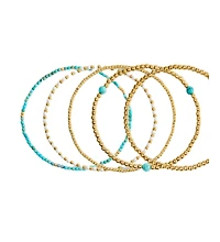 Mint and Lily Turquoise Beaded Bracelet Stacking Set