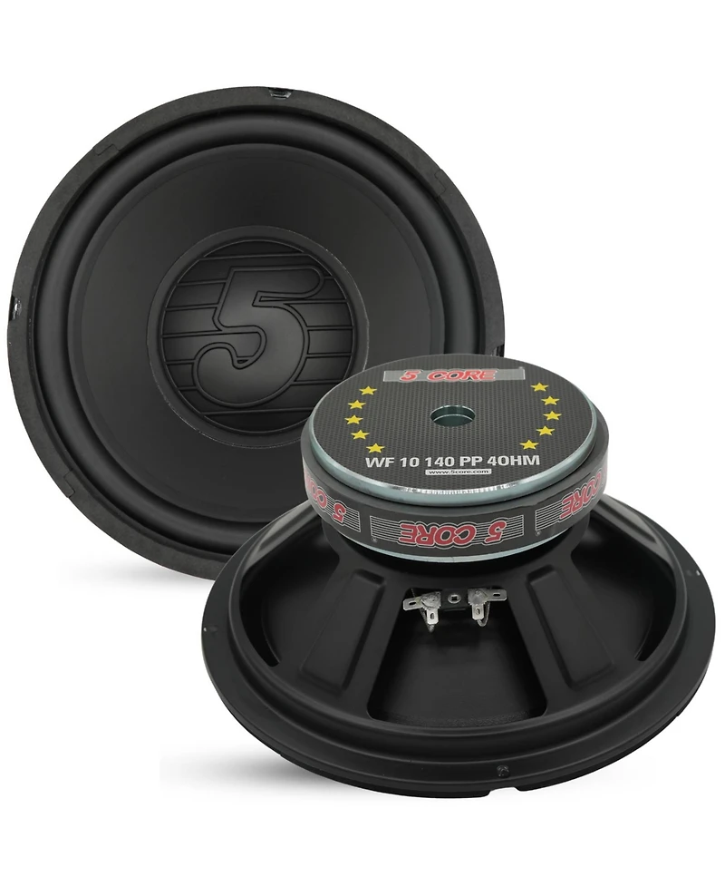 5 Core 10 Inch Woofer 300W Car Subwoofer 4Ohm Replacement Deep Sub w Poly Cone - Wf 10 140 Pp 4OHM