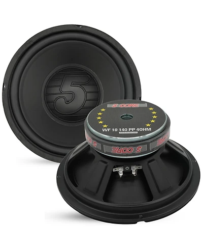 5 Core 10 Inch Woofer 300W Car Subwoofer 4Ohm Replacement Deep Sub w Poly Cone - Wf 10 140 Pp 4OHM