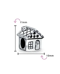Bling Jewelry New Homeowner House Charm Bead Oxidized .925 Sterling Silver Fits European Bracelet