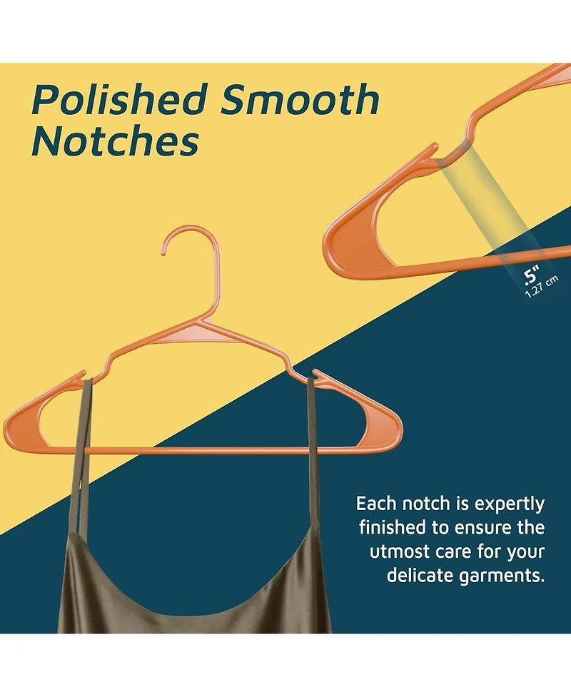 Lifemaster heavy-duty plastic hangers for clothes, dresses and coats non-slip grooves, space-saving design