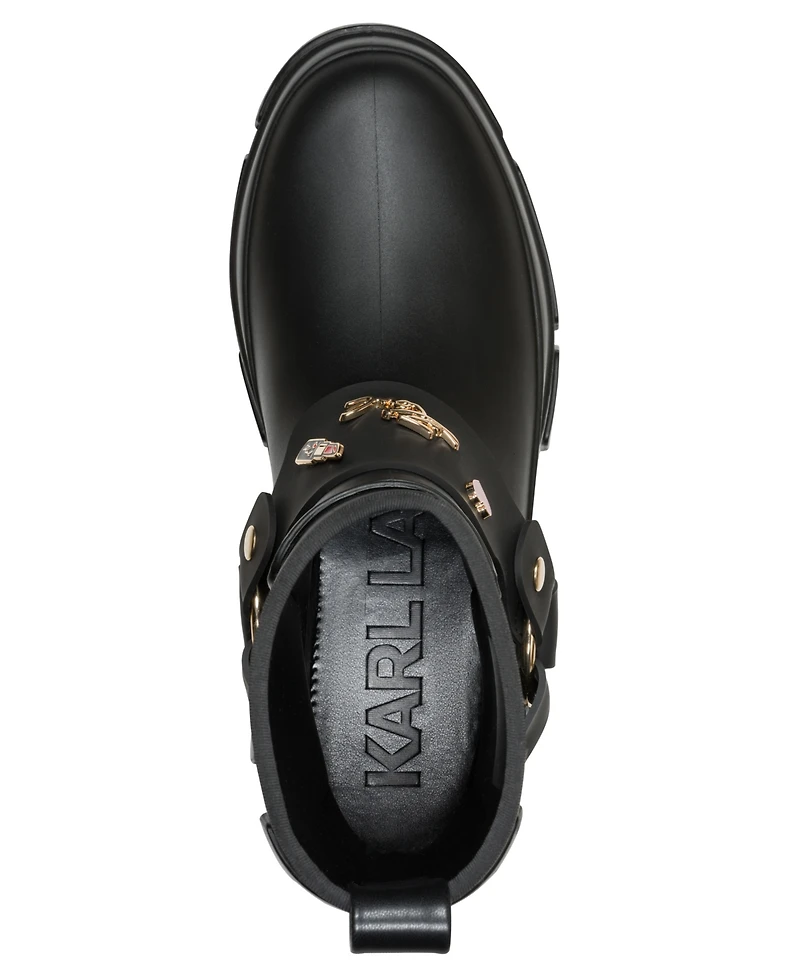 Karl Lagerfeld Paris Women's Rivenna Rain Round Toe Booties