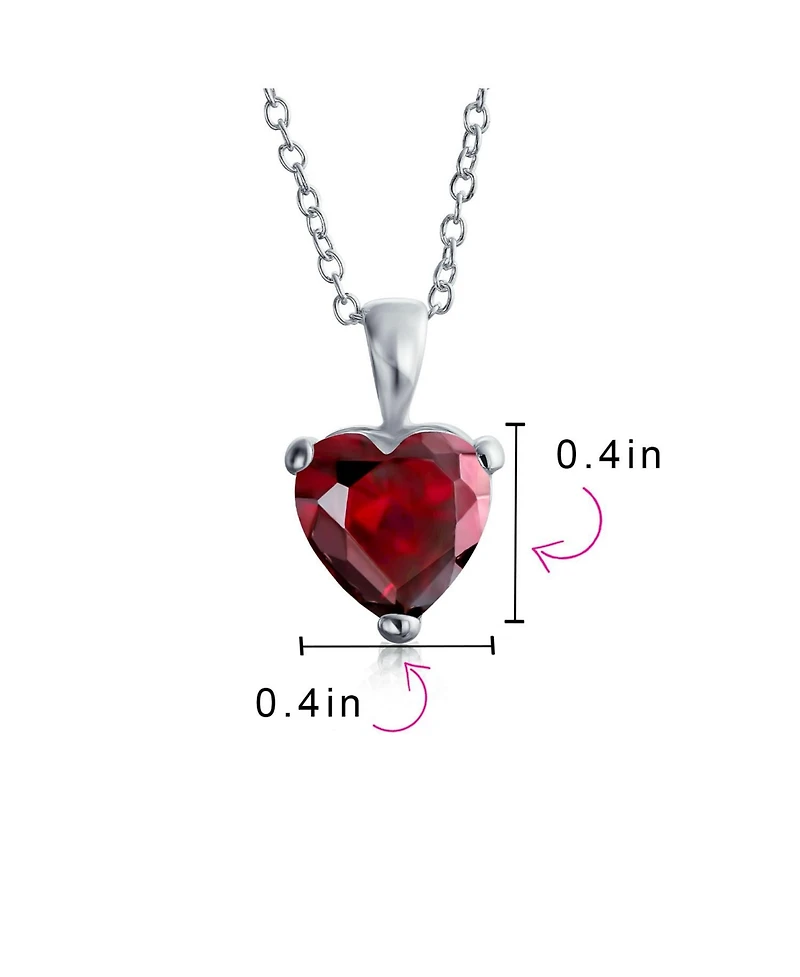Bling Jewelry 5CT Cubic Zirconia Heart Shaped Solitaire Pendant Necklace .925 Sterling Silver