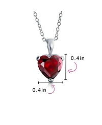 Bling Jewelry 5CT Cubic Zirconia Heart Shaped Solitaire Pendant Necklace .925 Sterling Silver