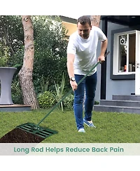 Costway Lawn Leveling Rake Heavy Duty Level Lawn Tool for Garden Backyard/Lawn