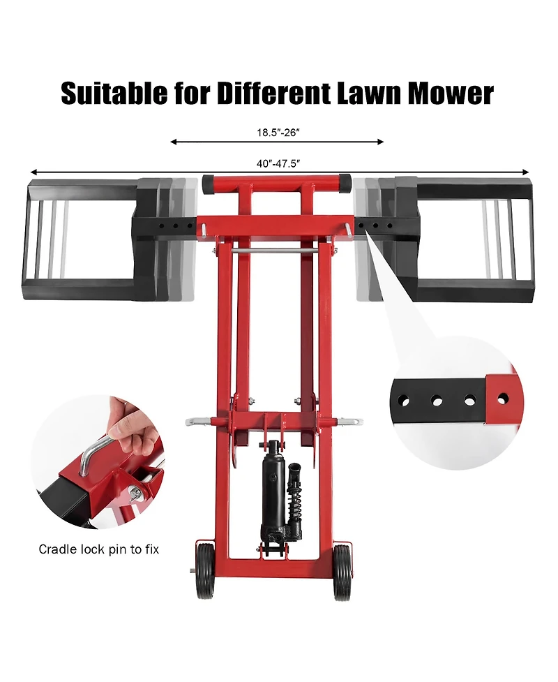 Costway Lawn Mower Lift Jack for Tractors and Zero Turn Riding Lawn Mowers 500lb Capacity