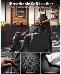 gaomon Shampoo Bowl and Chair Set, Hair Wash Station with Abs Shampoo Bowl Sink and Footrest, Load Weight 450 Lbs for Hair Stylist Barbershop